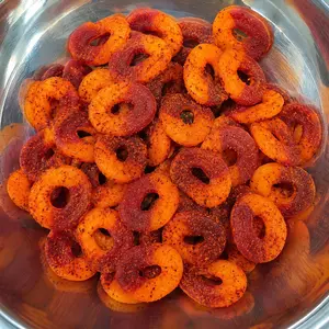 Peach Spicy Rings Gummy Candy | 16 oz (1 LB) Bag of Gummies | Soft & Chewy | Bulk Candy