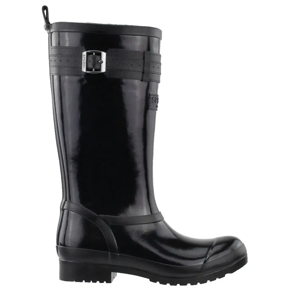 Sperry Womens Walker Atlantic Rain Casual Boots Mid Calf Low Heel 1-2" - Black