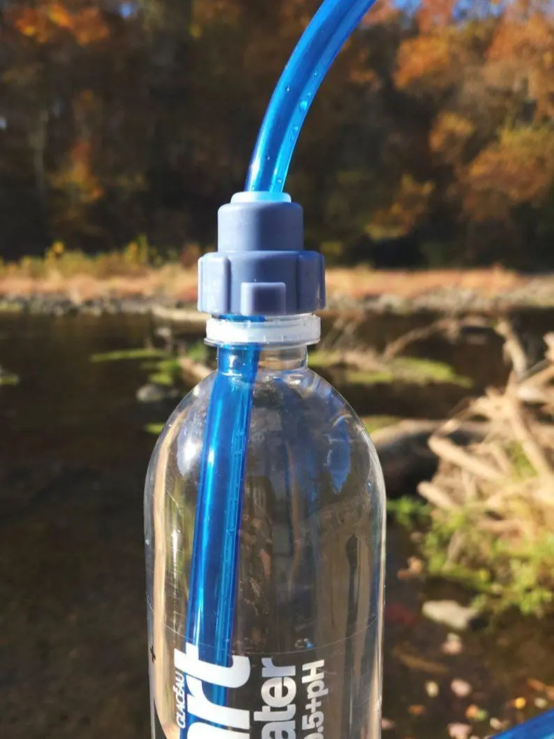 Hydration Tube Adapter System For 28mm Smartwater Soda Fiji Bottle - Use Like A Camelbak or Osprey!