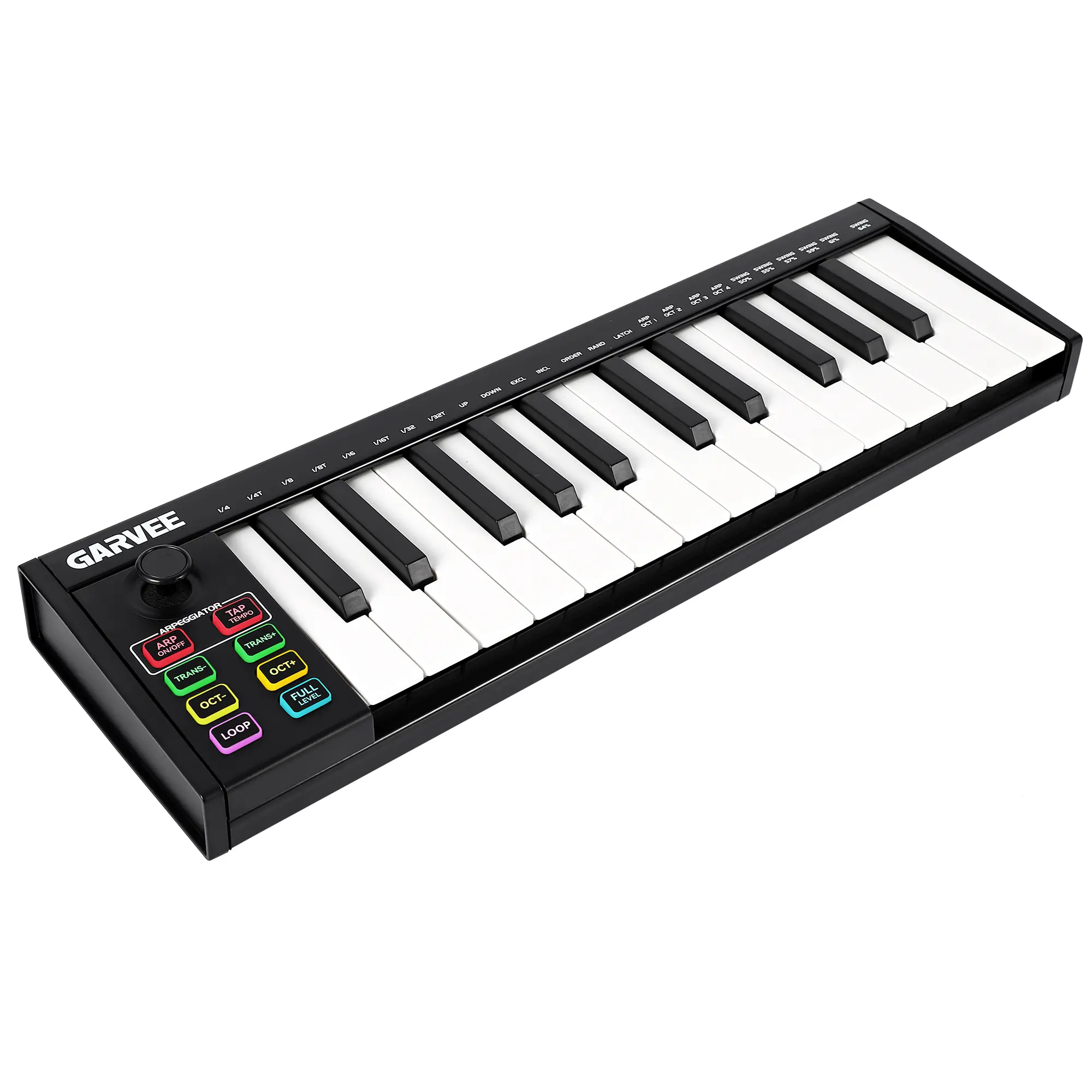 25 Key USB MIDI Controller for Music Production, DAW Integration, 8 Backlit Drum Pads and 8 Assignable Knobs, Semi Weighted Keys with OLED Display, Works with PC and Personal Computer