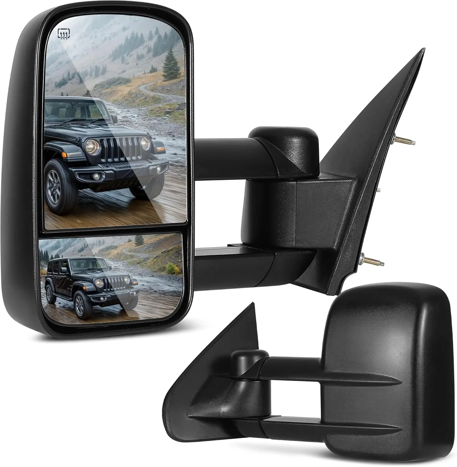 OEDRO Towing Mirrors Compatible with 2014-2018 Silverado Sierra 1500, 2015-2018 Silverado Sierra 2500 HD 3500 HD Power Heated Manually Folding Telescoping Side Mirror