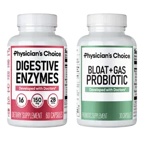 Physician's Choice Ultimate Bloat Bundle: Bloat & Gas Probiotic 30ct + Digestive Enzymes 60ct - Daily Support for Gut Health + Bloating & Gas Relief