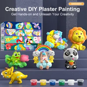 Ceramic Painting Kit for Kids, DIY Arts and Crafts Creative Sensory Toy, DIY Ceramic Figurines Fridge Magnet, Birthday Gift  for Girls Boys