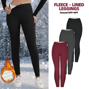 3PCS Winter Warm Thick FLeece Lined Leggings, High Waist Women's Cozy Workout Wear Fleece Pants for Yoga Riding Casual Wear Gym Tights Clothes