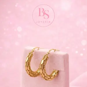 Chunky Gold hollow Hoop Earrings Geometric statement Earrings BS Jewelry