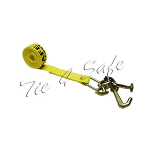 Tie 4 Safe TWS65-5210-RTJ-Y-4 2 in. x 10 ft. Replacement Strap with RTJ Cluster Hook - Yellow, 4 Piece