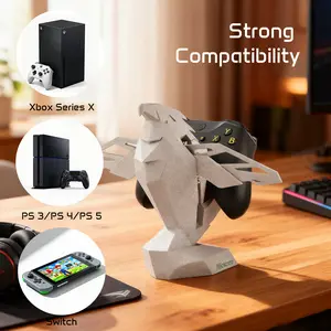 Luxury Marble Controller Stand for Gamers | Auto-Spreading Wing Holder Compatible with Xbox, PlayStation, Switch | OCD-Friendly Dual Placement, Stable & Scratch-Free | Elegant Gaming Setup Accessories