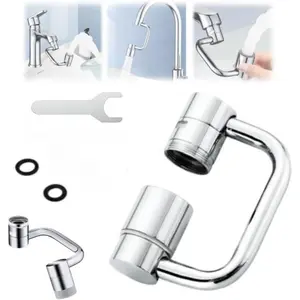 1440° Rotatable Faucet Aerator Extension - for Effortless, All-Angle Control, Rotating Swivel Faucet Aerator Extender, Kitchen Bathroom Sink Faucets Sprayer Attachment with 2 Mode Splash Rotatable Rotary Faucet(1PC)