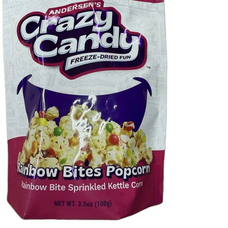 Andersen's Crazy Candy Rainbow Bites Popcorn 3.5 oz Freeze-Dried Fun Sprinkled Kettle Corn Snack Sweet Popping Corn Crunch
