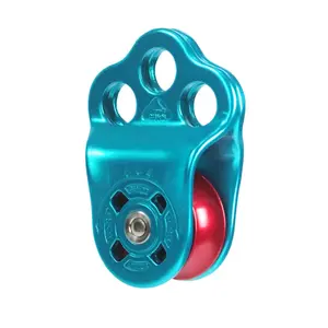 Climbing Pulley, 30KN Three Holes Ball Bearing Single Pulley, Rock Climbing Pulley for 14mm Rope Hauling, Rock Climbing, Rescue Applications, Zipline Sports Etc