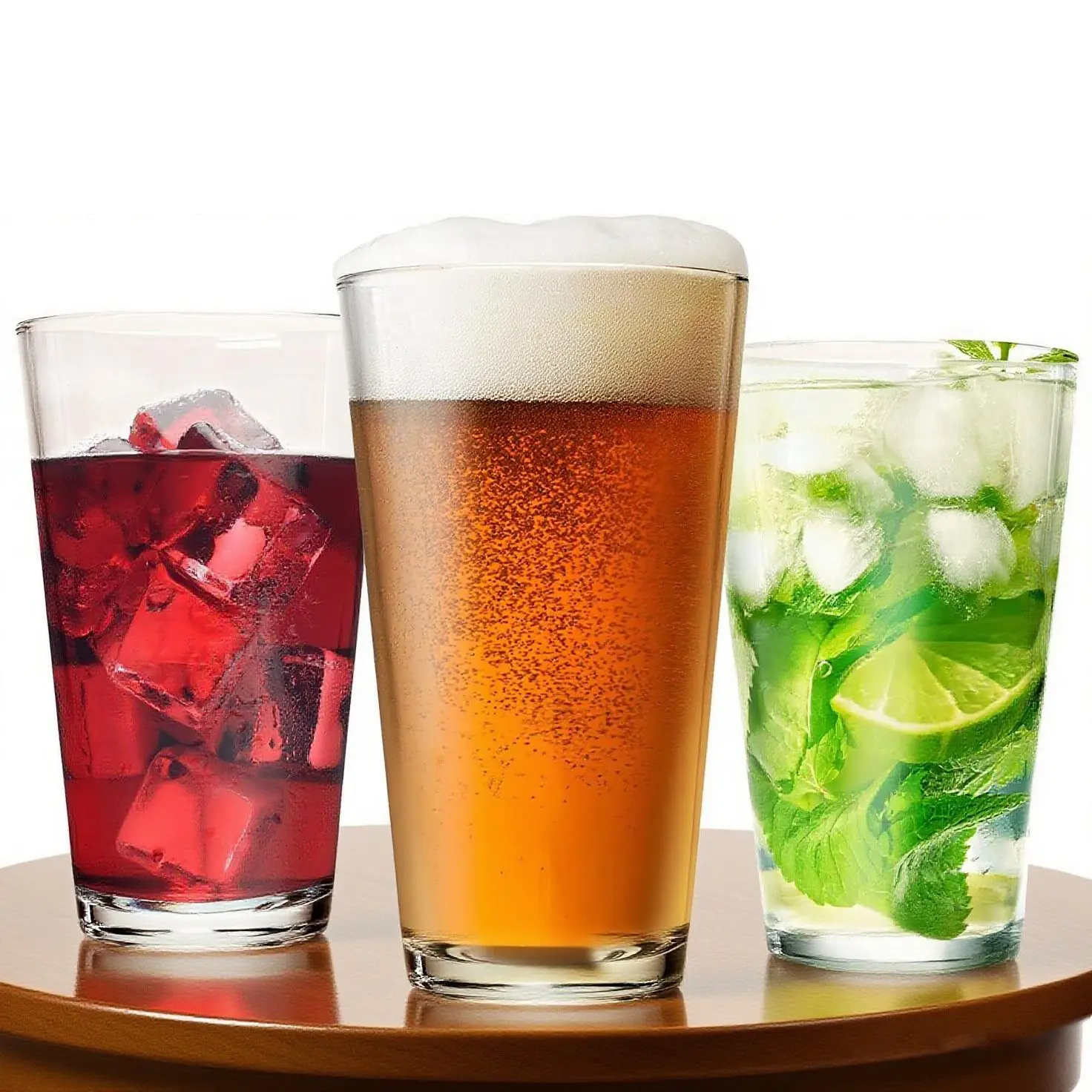 4-Pack Beer Glasses Set, 16oz/480ML Pint Glasses, Ideal for Daily Use, Highball Design