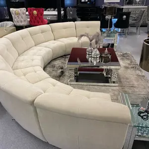Eclipse Half Moon Custom Ivory White Modular Sectional Sofa - Customizable to Any Size