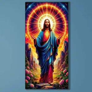 5D DIY Full Drill Round Diamond Painting - Diamond Art Painting Kit Halo, Valley, Flowers. Mosaic, Canvas - DIY Decor Picture, Home Wall Decoration, Perfect for Halloween, Christmas, Independence Day, Birthday, and Anniversary Gifts.