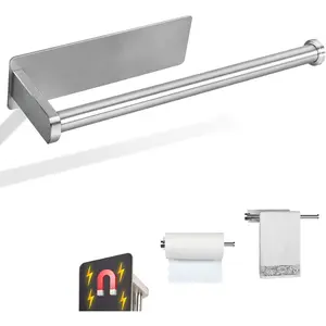 Paper Towel Holders Magnetic Steel Brushed Towel Roll Holders with Strong Magnetic Backing - Fit for Large Paper Towels-for Kitchen,Refrigerator,Grill,Toolbox,Garage,Shop