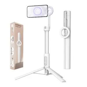 KraftGeek Magstand Magnetic Selfie Stick Tripod for iPhone and Android, 64" Phone Tripod Compatible with MagSafe, Fit for iPhone 17 and Pixel 10, MagSafe Case and Other Phones with Metal Ring