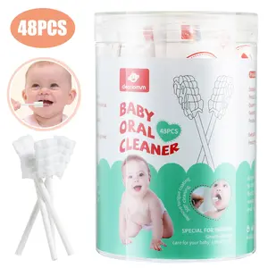 Dearlomum Tongue Cleaner & Newborn Baby Toothbrush Set 48pcs/96PCS/144pcs Disposable Infant Toothbrush for Oral Care Gauze Gum Cleaner Dental Careing Stick Dental Care for 0-36 Month Baby