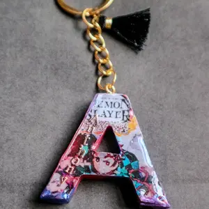 Demon Slayer Anime Personalized Letter Keychain with Name