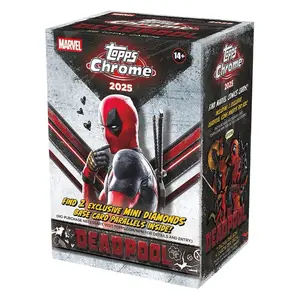 Topps 2025 Deadpool Chrome Factory Sealed Value Box with 2 Exclusive Mini Diamonds Base Card Parallels Inside Marvel Trading Cards