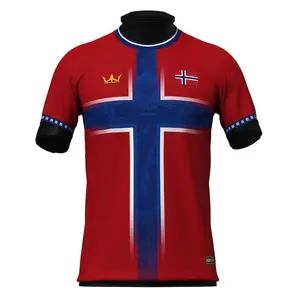 Norway Ntl Team Soccer Jersey 2026 Wörld Cup Home Red Nordic Cross Uniform Men Women Fan Gift Streetwear Casual All Season Loose Comfort Sportswear Supporter Tee