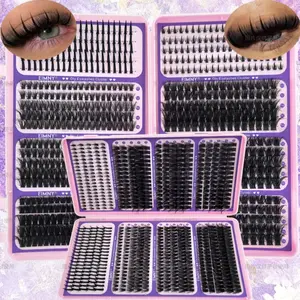 800Pcs Spiky Lash Clusters, Spiky+Bottom+40D-120D Mixed Style Volume Eyelash Clusters single box, with Tool Kit, D Curl Lash Extension, Thick Individual Eyelash, Manga Eyelashes, Diy Eyelash Extensions, Reusable False Lashes for Daily, Festivals