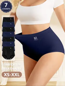 Women's High-Waisted Underwear Set, Breathable & Stretchy Design, Fitted Comfort Fit, All-Season Wear, Ideal for Daily Use, Fashion Breathable Underwear