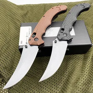 Tactical Pocket EDC BM 865 Knife - CPM-S90V Gray Titanium Coating Blade - G10 Handle, for Outdoor Hunting Survival