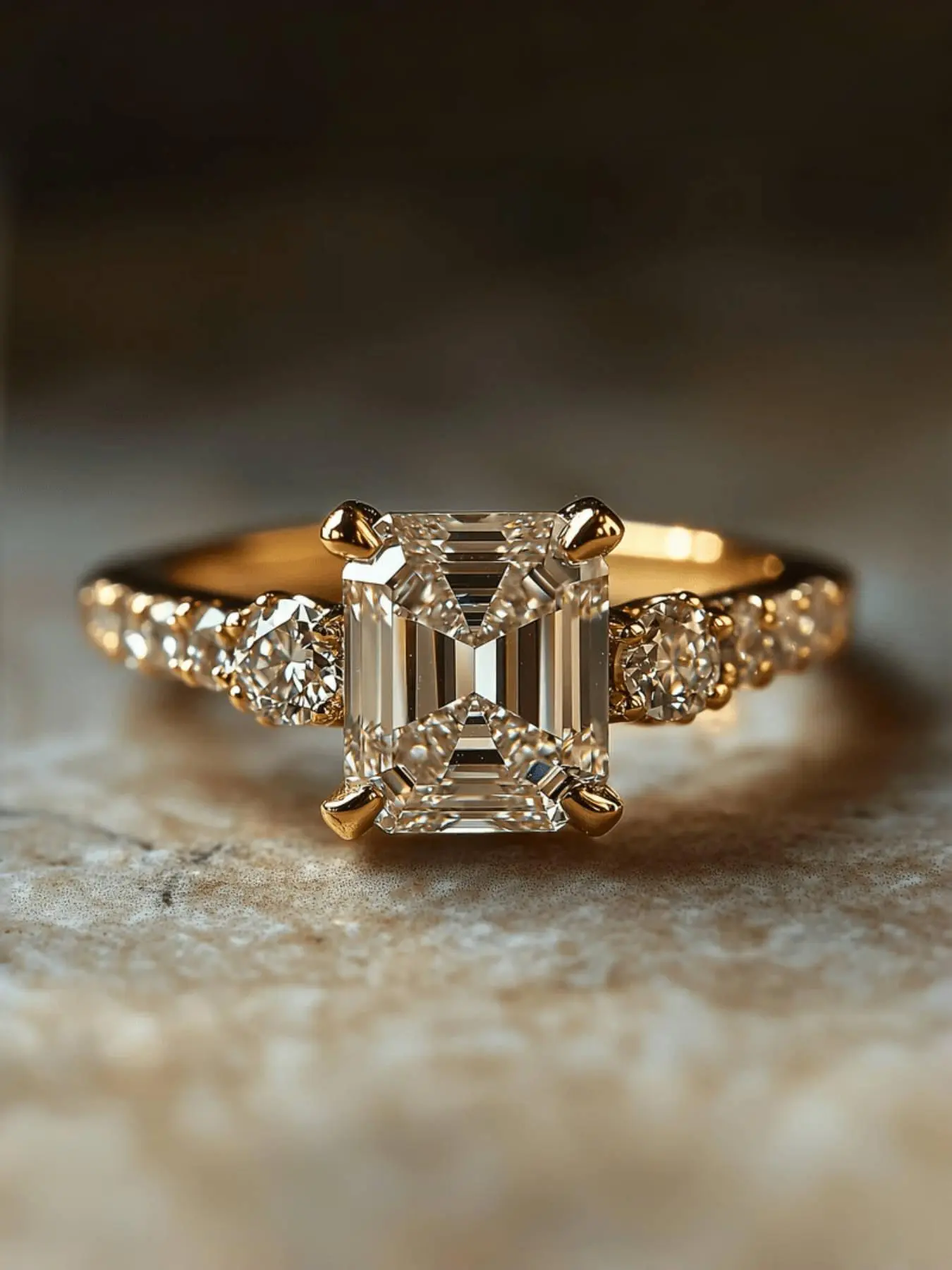 Geometric Artificial Zircons Ring, Charming Wedding Engagement Ring, Emerald Cut Solitaire Ring, Fashion Jewelry Accessories for Women, Trendy All-match & Exquisite Jewelry for Birthday Gift, Artificial Gemstone Ring, Artificial Zircon Rings