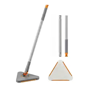 360° Auto-Clamping Triangular Mop: The Ultimate Solution for Ceiling Corners! (Includes 30 Cleaning Cloths)
