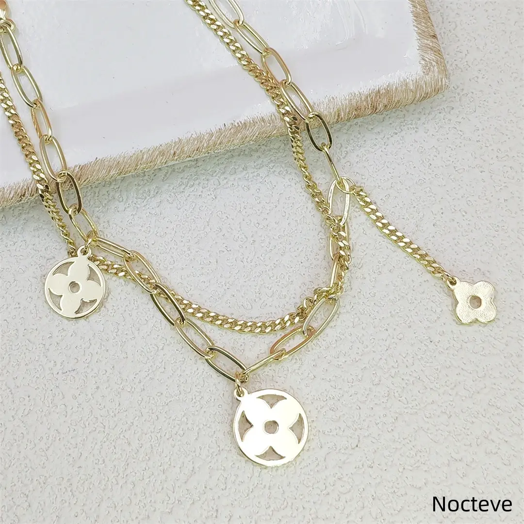Women’s Double-Layer Brass Bracelet With Zircon Four-Leaf Clover Charm, Retro Niche Elegant Daily Stackable Wrist Jewelry For Ladies