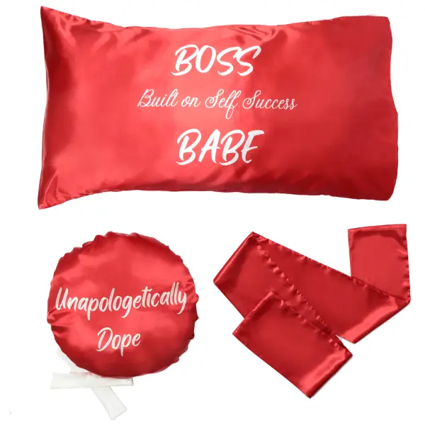 Fay People Sleek Satin Bonnet & Pillowcase Set - Delta Sigma Theta Style; Bonnets for Women