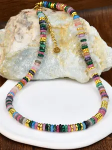 Natural Stone Beaded Necklace, Boho Style Jewelry for Women & Girls, Jewelry Design, Jewelry Accessory, Fashion Jewelry for Party, Daily Clothing Decor, Trendy All-match & Exquisite Jewelry for Birthday Gift, Modern Versatile Accessories