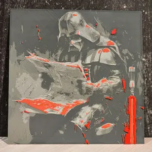 darth vader 3d printed picture on the toilet