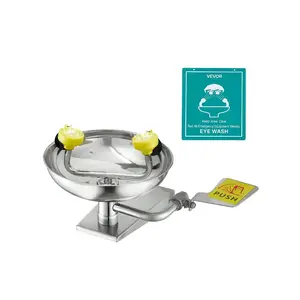 fathersdaygift  VEVOR Emergency Eye Wash Station, Stainless Steel Wall - Mounted Eyewash Unit, First Aid Eye Wash Sink 16.14x 12.99x 9.45 Inches, Ideal for Laboratories, Factories, Schools, Construction SitesVEVOR Super Brand Day