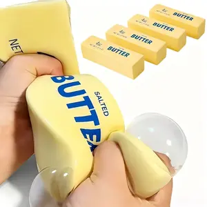 14cm 24cm TPR Butter Stick Flour Filled Squishy Fidget Toy Soft Squeeze Hobby Play Toy Realistic Snack Shape Sensory Decompression Plaything Elastic Stress Relief Leisure Collectible Entertainment Toy For Daily Play Relaxation Gift For All People