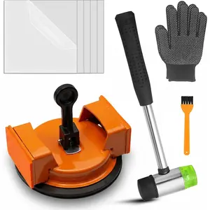 Gap Fixer Tool Kit with Mallet & 5 Reusable Sticky Pads, Laminate Gap Repair Tool with Suction Cup for Vinyl, and Engineered Wood Repair