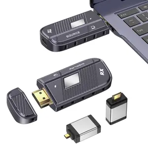 Wireless HDMI Transmitter and Receiver, 100FT/30M Wireless HDMI Extender [2.4/5GHz Dual-Band, Screen Rotatable] Plug & Play for Ultra HD Streaming to Monitor/Projector from Laptop/PC/TV Box