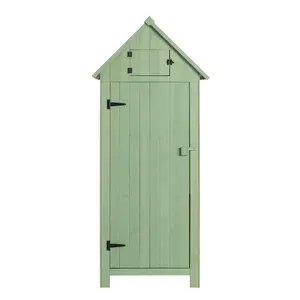 UBesGoo Wooden Garden Shed - 30"x21"x70" Outdoor Storage Solution - Green Color