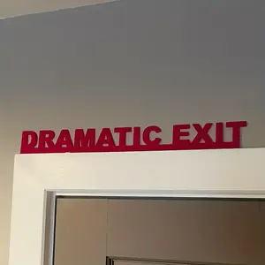Wooden Dramatic Exit Letter Pattern Wall Sign, Wooden Plaque, Creative Wall Decor, Aesthetic Room Decoration, Wall Hanging Decor for Home Living Room Bedroom Office Signage