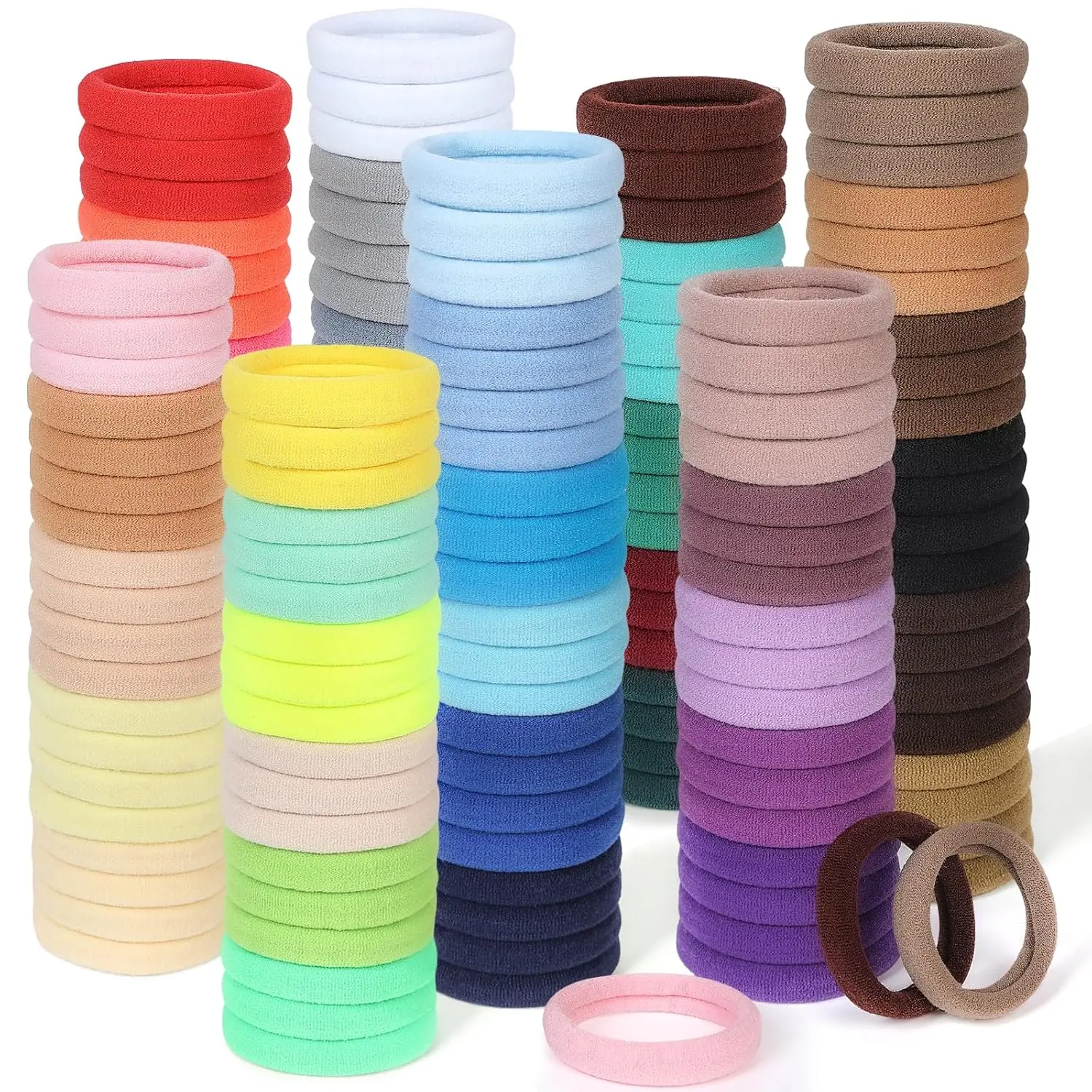 150 count Elastic Hair Ties, Seamless Hair Band, Ponytail Holder No Crease,  Bands No , Hair Scrunchies for Thick Thin Hair, Hair Accessories for Women Gifts