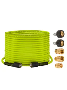 M MINGLE Pressure Washer Hose 50 FT x 1/4" , Replacement Power Wash Hose with Quick Connect Kits ,High Pressure Hose with M22 14mm Fittings ,3600PSI
