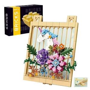 Flowers Sunflower Building Sets for Adult, Van Gogh Wall Art Crafts Ideas Flower Bouquet, Painting Frame Room Decor, Valentine’s Day Birthday Gifts for Her & Him