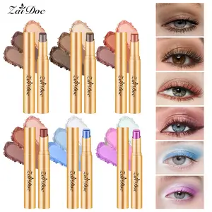 3-in-1 ZaiDoc Easy Eyeshadow Stick for Beginners,SmudgeProof in Seconds, One-Stroke Application,Creamy Shimmer Trio Eyeshadow Stick Waterproof Longwear Liquid Eyeliner Color Changing Lip Oil Trio Waterproof Shiny Diamond Eyeshadow