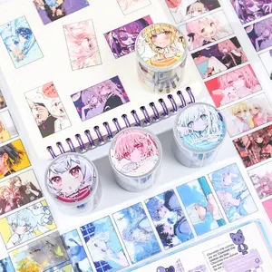Anime Character Creative Film Cut Tape, Cartoon Anime Hand Account Decoration Tape, DIY Material Scrapbook Diary Notebook Calendar Greeting Card Cup Phone Case Frame Decor, Aesthetic Stickers, Anime Sticker