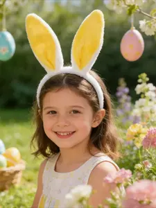 Cute Easter Rabbit Headband Gift Rabbit Headband Decoration for Children's Party Easter Gift Party Photo Props Celebration Bunny Ears Fluffy Rabbit Ear