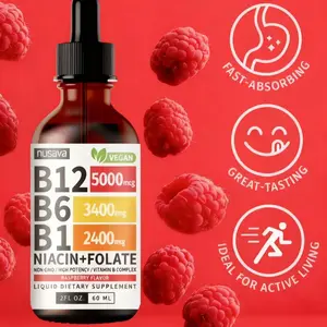 Nusava Vitamin B Complex Liquid Drops Raspberry Flavor 60ml Healthcare Fitness