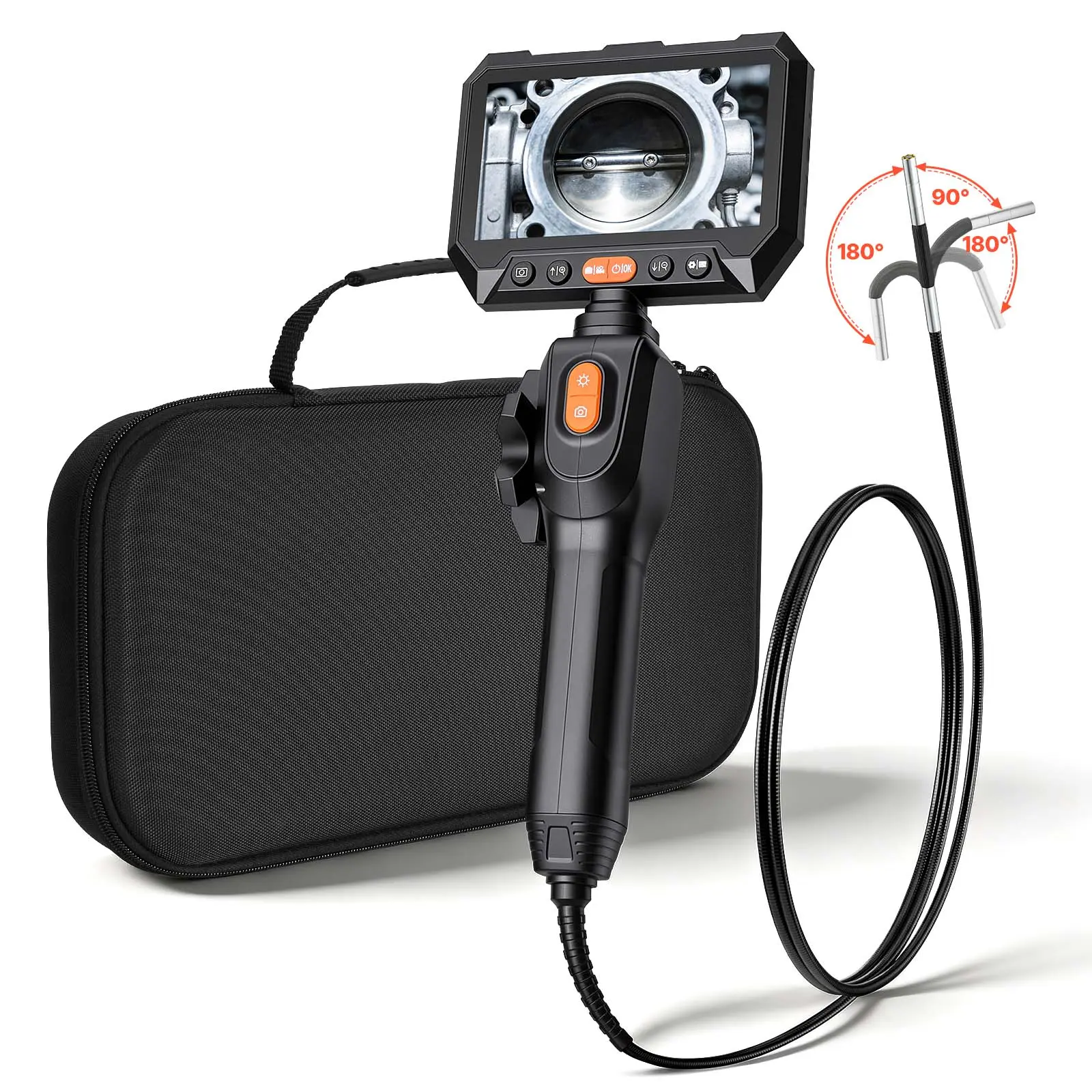 【summerfinds】VEVOR 2-Way Articulating Borescope - 1080P HD Endoscope Camera, 0.15-in Ultra-Slim Bi-Directional Probe, 4.9FT Flexible Snake Scope, Waterproof Lighted Diagnostic Tool, Batteries Included, for Car Engine Wall Checks, Father's Day Gift, Li
