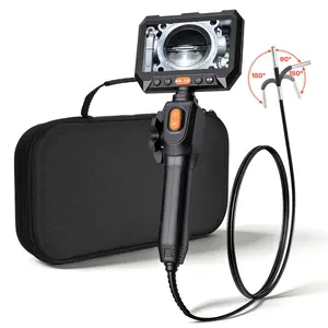 【fathersdaygift】VEVOR 2-Way Articulating Endoscope, 1080P HD Lighted Waterproof Industrial Borescope with 0.15-inch Ultra-Slim Articulated Probe, 4.9FT Flexible Snake Scope for Car Automotive Engine Wall Inspection, Endoscope Borescope