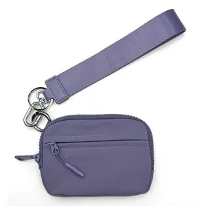 Women's Chic Waterproof Nylon Wristlet - Multi-Functional Coin/Card Pouch | Keychain & Secure Zipper | Compact Everyday Essential