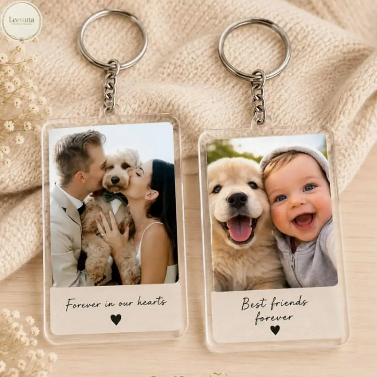 Custom Photo Keychain: Personalized Acrylic Keepsake, Any Image Text Accessory