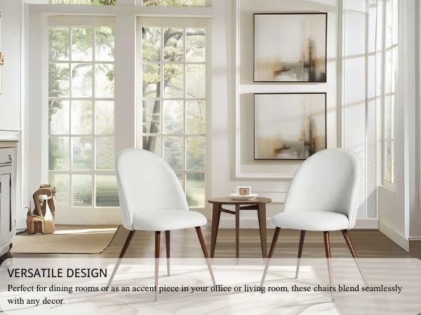 【Deals For You Days】Homy Casa Dining Chair Set of 2, Modern Upholstered Side Chair for Kitchen, Living Room, 250 lbs Support, Soft Fabric Seat, Ergonomic Design Luxury Walnut Wood Legs